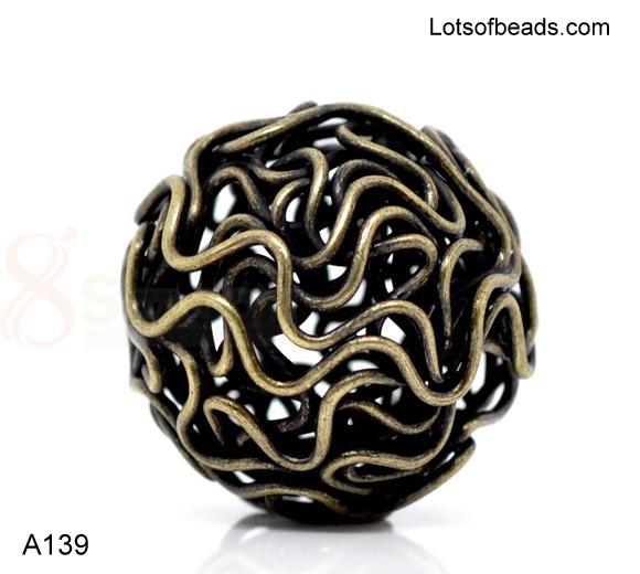 Bronze Wire Round Bead